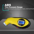 Digital LED Tire Tyre Air Pressure Gauge Tester Tool For Auto Car Motorcycle - Yellow. 