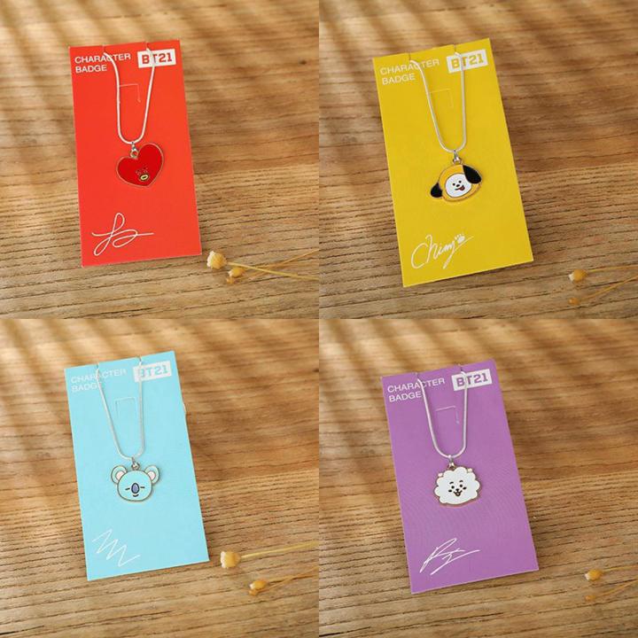 KPOP BTS BT21 Necklace Metal Alloy Jewelry Women Girl