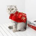 Pet Cat Dog Chinese Style Clothes Spring Festival Cape Neck Red Envelope Christmas Day New Year Collar Bow Tie Costume Products. 