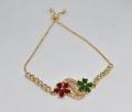 24 carat Singapore gold plated women wrist Bracelet with zerkone, Zamurd & Ruby. 