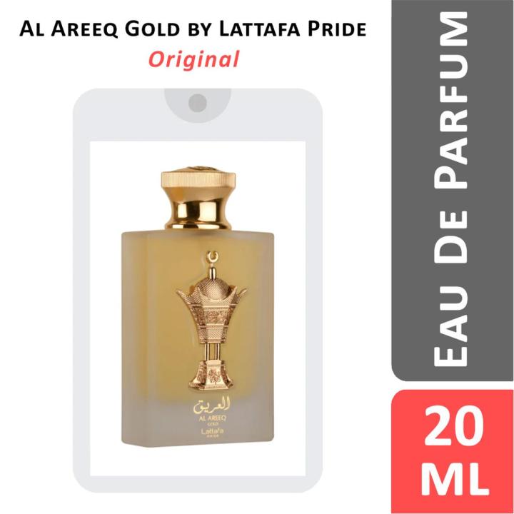 Al Areeq Gold Lattafa Pride Perfumes 20ml EDP for women and men Discovery Pack Travel