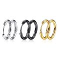 earings for men hikaw for boys earings for men Mini Pop Jewelry Unisex Silver/Black/Gold Color 1 Pair For Men Women Earrings Buckle Titanium Steel Hoop Earrings Round Circle. 