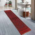 Red/Blue Tribal Narrow Mashwani Runner Rug 1'9x8'3 Handmade Entryway Rug -G26352. 