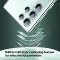 Relaxtoo For Samsung Galaxy S23 Ultra Magnetic Wireless Charging Plating Cover For Samsung Galaxy S23ultra Transparent Protection Shockproof Case. 