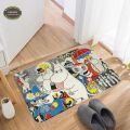 Hippo Moomines Carpet Welcome Mats Flannel Non-Slip Bathroom Floor Rugs Modern Washable Front Door Indoor Doormat Home Decor. 