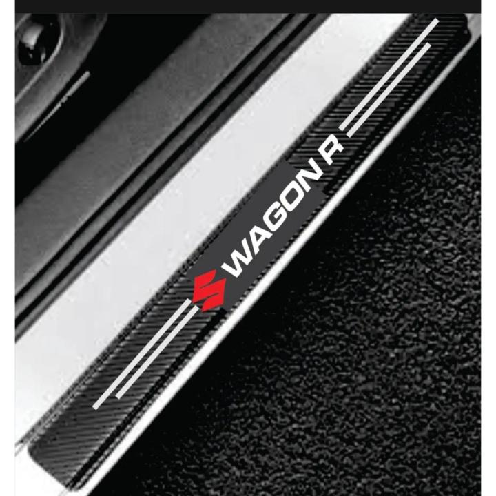 4psc customized carbon fiber vinyle door protector sticker for suzuki wagon r