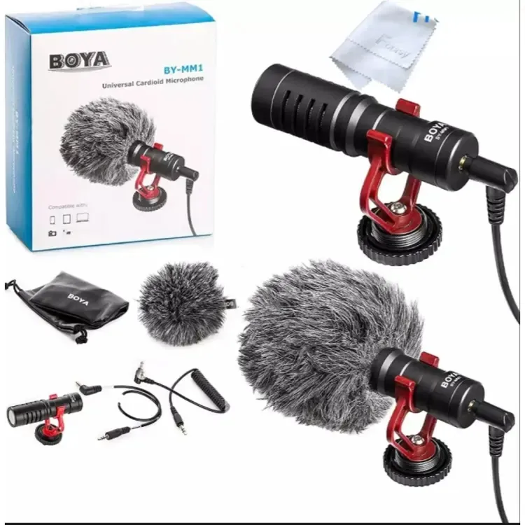 Boya MM1 Compact Microphone Universal Video Mic for Smartphones, Cameras, Vlogging Recording