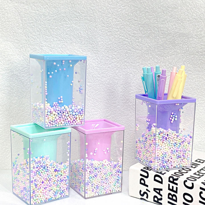 2025 Bitterolis Colorful Square Foam Pen Holder Student Gift Learning Stationery Desktop Storage Pen Holder Original Design Cultural Supplies