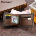 New Bronzed Printed Hinge Men's Wallet Short Frosted Multi Slot Large Capacity Money Clip Card Package Coin Purse Card Pack. 