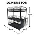Dish Drying Rack With Utensil Holder And Dish Drainer For Counter (Black). 