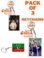 picture keychain | Imran Khan Latest photo keychain | photo keychain | double sided (PACK OF 3 KEYCHAINS). 
