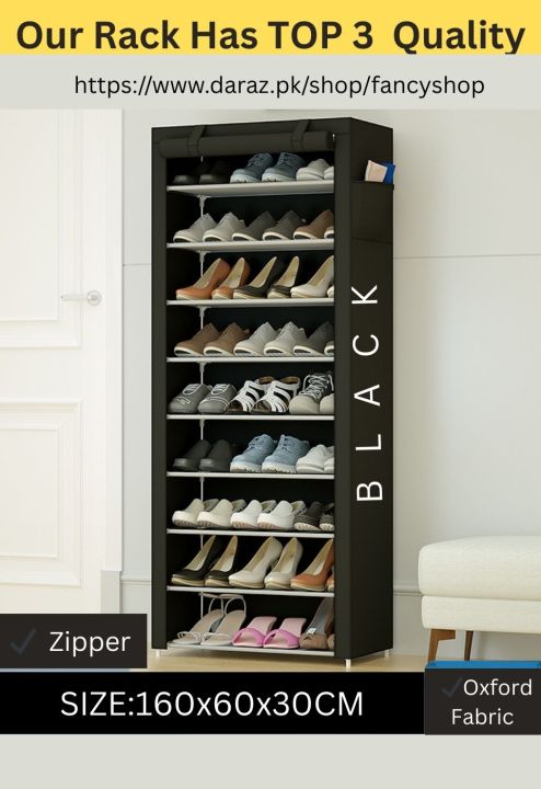 Zipper Shoe Rack Organizer with Full Cover Washable Oxford Fabric Quality Shoe Storage Cabinet Foldable DIY Shoe rack Closet