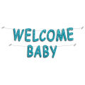 Welcome Baby Glitter Banner For Party Decoration, Cursive Writing Style Wall Hanging, Baby Shower, Born Baby Birthday Banner in Gold, Pink, Rose Gold Home Decor Bunting. 