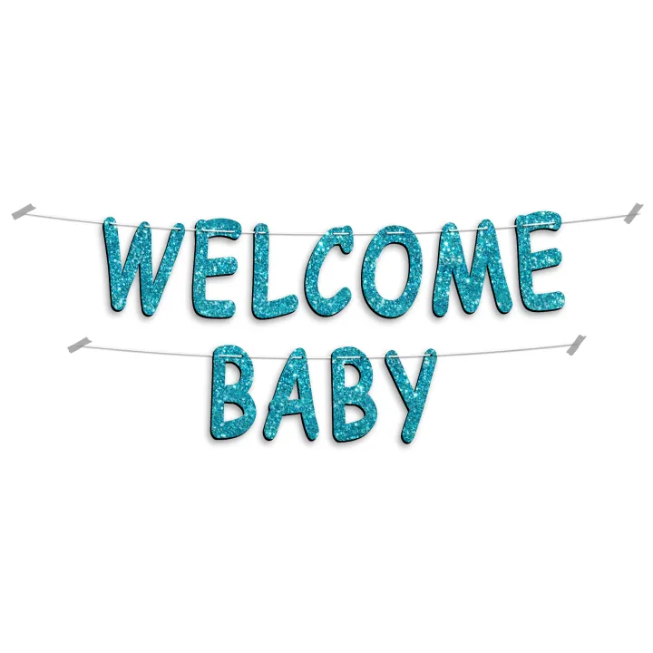 Welcome%20Baby%20Glitter%20Banner%20For%20Party%20Decoration,%20Cursive%20Writing%20Style%20Wall%20Hanging,%20Baby%20Shower,%20Born%20Baby%20Birthday%20Banner%20in%20Gold,%20Pink,%20Rose%20Gold%20Home%20Decor%20Bunting%20-%20Image%202