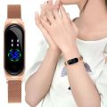 Magnet LED TOUCH smart Magnetic watches for girls women Magnet Strap. 