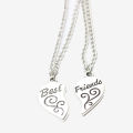 Best Friends Forever Heart Pendant Necklaces Love Heart Friendship Creative Gift for Friends and Couples. 
