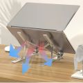 Aluminium Laptop Stand Silver & Black With Detachable Single & Dual Fan Stand For Laptop - 7 Gear To Adjust Height & Anti Slip Rubber Grip - Full Metal Body Adjustable Portable And Foldable Laptop Stand. 