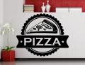 SIZE: 2 x 1.5 feet -  PIZZA SLICE Fast Food WALL STICKERS FOR Kitchen, FOODS RESTAURANTS, SHOPS interior DECOR decoration LOVERS - BLACK color - lucky garnet. 