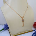 1 Carat Gold Color Pendant Long Chain Necklaces For Women Girl Gift / Gold Chain Pendants For ladies / Zircons locket For Women / Neckless for Female. 