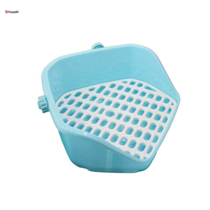 Rabbit Litter Box, Pets Pan Durable Portable with Grid Pet Toilet Potty Trainer for Bedding Supplies Ferret Kittens Hamster Rabbit