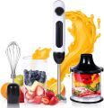 Cordless Hand Blender USB Rechargeable, 4-in-1 Immersion Hand Blender, Including 500ml Chopper,600ml Beaker and whisk. 