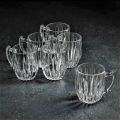 Tea & Coffee  Cut-Shaped Crystal Transparent Glass Mug. 
