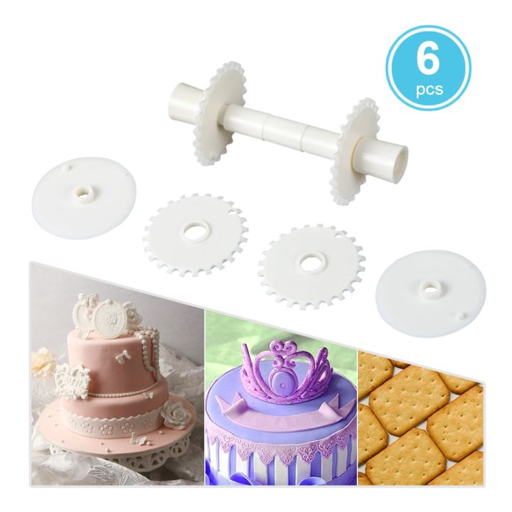 【shengxiong6525】Fondant Cut Lace Roller Set Strip Cutter Sugar Craft Tool Cake Decoration Rolling Pin Embosser Baking