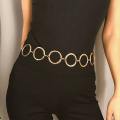 Fashion Metal Chain Waist Belt for Women Circle Chain Waist Belt for Girls Size 60cm-100cm Adjustable New Trendy Style Belts for Gift Birthday and Valentine Day Gift for Girl. 