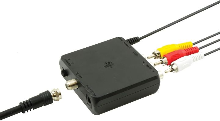 GE RF Modulator with S-Video, Convert RCA/S-Video to RF Coax Connection, for Older TV Sets, Use with Blu-ray, DVD Players, VCR, and Video Game Consoles