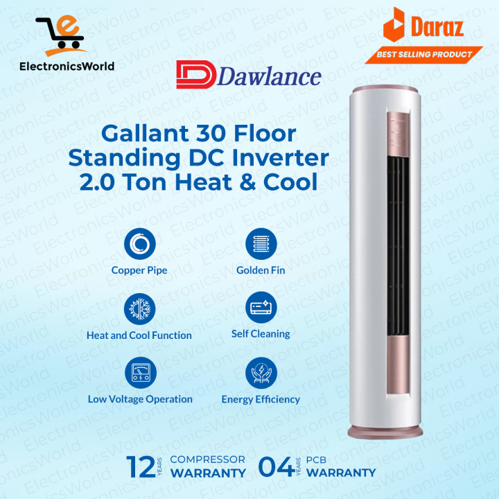 Dawlance Floor Standing AC 2 Ton Dc Inverter Gallant FS 45 (Heat & Cool) Latest Model - 4 Years inverter Card Warranty - 12 Years Compressor Warranty