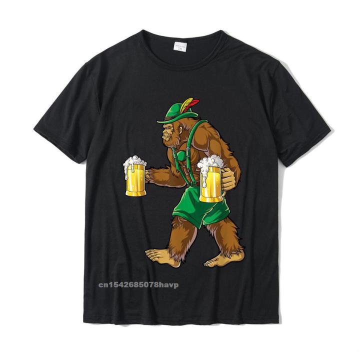 Bigfoot Lederhosen T Shirt Oktoberfest Men Prost Mug 3D Printed Gift Tees Cheap Cotton Men T Shirts