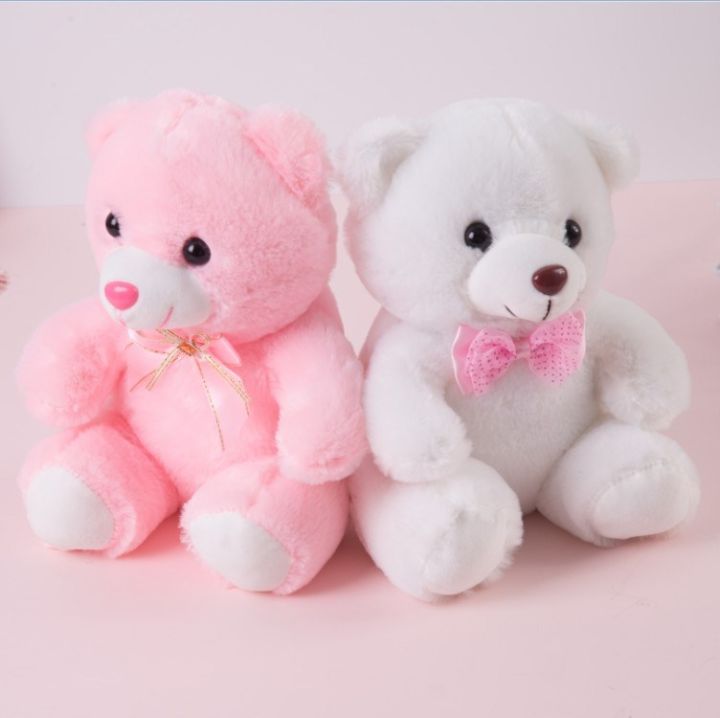 Super Cute Teddy Bear Stuffed Plush Toy for Girls Gift Soft Blue Pink White Bear Dolls for Valentine Christmas Daraz.pk