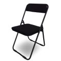 Folding Metal Chair Foam Seat and Back Black Color. 