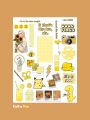Yellow Journal Sticker Sheet _ Journaling Stickers. 
