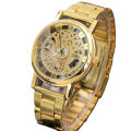 Men Luxury Steel Band Casual Skeleton Watch For Men. 