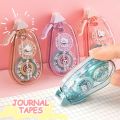 Random Colour Transparent Dotted Adhesive Handwriting Tape Small And Portable Flip-Top Adhesive Tape DIY Cut & Paste Collage Album Double Sided Tape. 