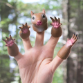 B Squirrel Finger Puppet Set, Animals Puppet Show Theater Props, Weird Stuff Gifts Easy Install Easy to Use. 