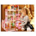 4--Storey Big Doll House Villa with FREE Lights Children's Family DIY Accessories Assembly Dream Castle Toy Girl Gift. 