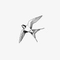 【Good-Love Store】Black Swallow Tattoo Stickers for Men Women Arm Chest Waterproof Fake Tattos Animal Decals  Tatuajes. 