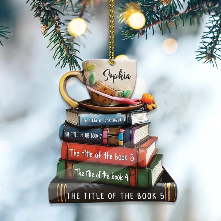 Acrylic Christmas Ornament Festive Style Hanging Decorative Piece Acrylic Decoration Flat Design Christmas Theme Book Pendant