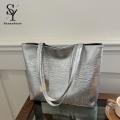 Sunnyheart Ol Commuting Shoulder Bag Stylish Large Capacity Shoulder Bag for Women Perfect for Work Travel Dating Glossy Faux Leather with Chic Pendant Detail Zipper Closure Available in Pure Colors Great for Ol. 