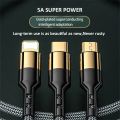 5A Fast Charging 3 in 1 S Cable ulti Qui Charger ro S ype C Cable for Samsung Xiaomi Oneplus ealme. 