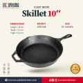 Cast Iron Skillet 10" (25 CM) krucible kitchen, Naturally Non Stick, Cook and Serve. 