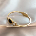 New Classic Round Roman Design Stainless Steel Gold Color Bracelets 2023 Fashion Jewelry For Women's Wrist Luxury Accessories Left Bank. 