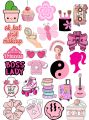 Pink Coquette & Makeup Aesthetic Laptop Stickers Cute Hijabi Girl, "Boss Lady", Barbie Silhouette, Roller Skates, and Travel Decals for Laptops & Journals Pack Of 25 Each Size 2Inchx2Inch Sticker. 