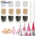 Party Photo Props Kit 18-piece Dwarf Beard Braid Set for Diy Gnome Dolls Faux Fur Beards with Wood Ball Nose Christmas Gnome Doll Craft Supplies Diy Dwarf Decoration Kit. 