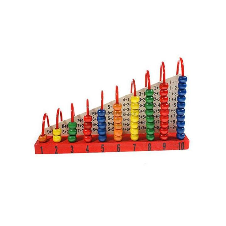 Wooden Double-Sided Abacus Beads Calculation Shelf with Counting Addition Subtraction Mathematics Toy, Above 3+ Years - Multicolour KS