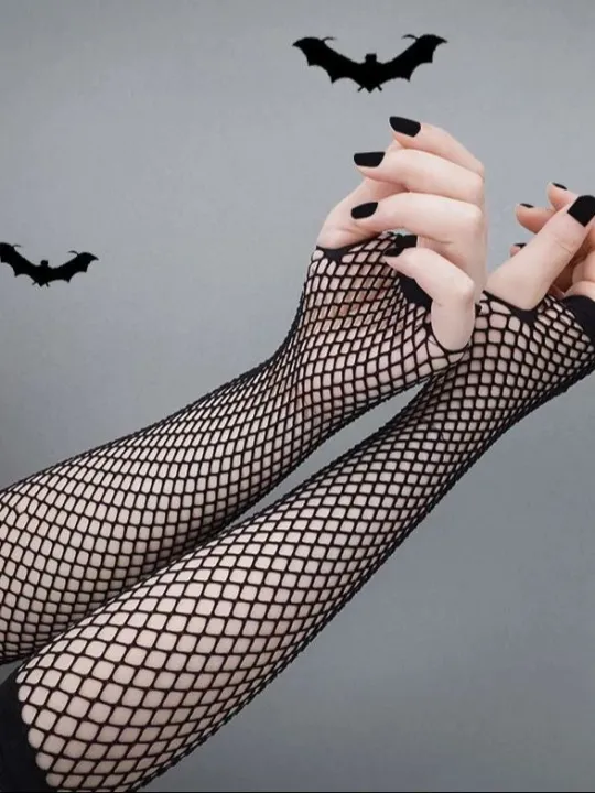 Fishnet%20Lace%20Hollow%20Elasticity%20Long%20Hand%20Gloves%20Fashionable%20Women%20Gloves%20-%20Image%202