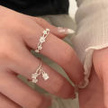 S925 sterling silver Japanese cherry blossom ring women's opening adjustable niche high-end sense light luxury versatile new product trend. 