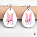 BTS Flower earrings pair for girls BTS Earrings Cute accessories for women's and girls BTS logo with Flowers. 